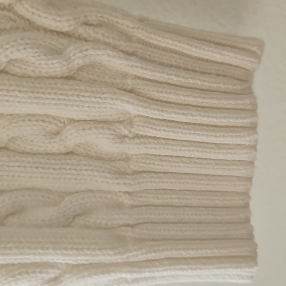 Lauren Ralph Lauren White Cotton Vneck Cableknit Sweater Tennis‎ Preppy Size XL - Picture 10 of 13